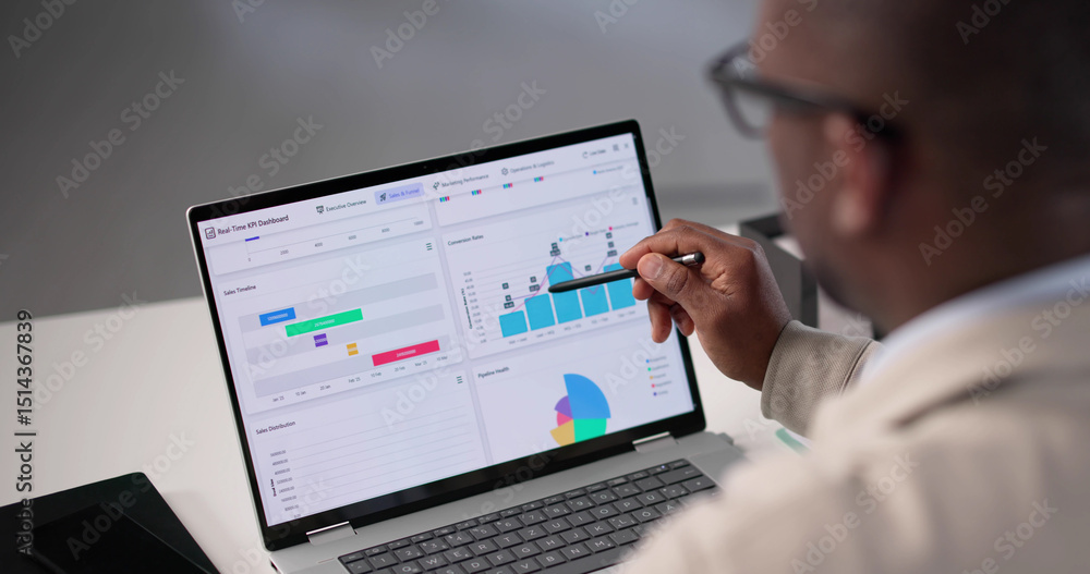 Aufkleber Analyzing Business Data Using Digital Dashboard
