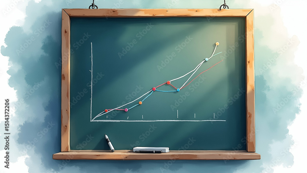 Aufkleber photo realistic as blackboard with dashboard and pen concept as a blackboard with a performance dash