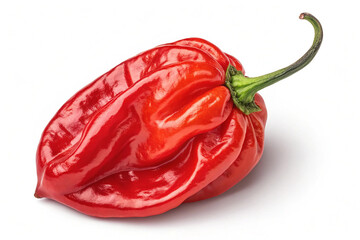 Habanero chili red hot pepper isolated on transparent background