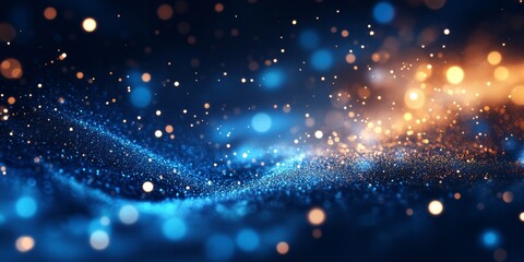 Obraz premium blue and glow particle abstract bokeh background