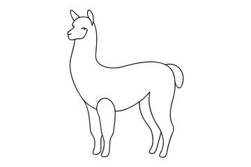Obraz premium Simple Alpaca Line Art Minimal Design