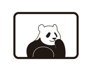  Cute Panda bear Logo design vector template.  Funny Lazy Logo Panda animal Logotype concept icon.