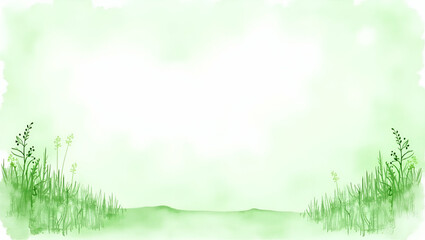Obraz premium Green landscape and clean air symbols border frame with copy space for World Environment Day air quality concept as Green landscape and clean air symbols creating a border with copy space for air qual