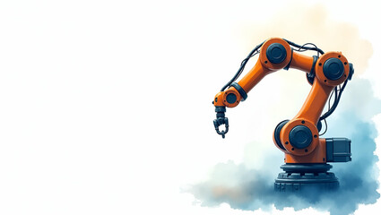 Fototapeta premium High-Precision Industrial Robotic Arms: Innovative Automation Solutions for Enhanced Production Speed and Quality in Stock Photos with Conceptual Empty Space