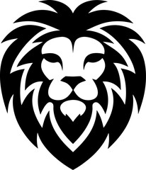 flat lion logo icon in minimalist vector 