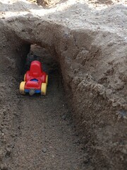 toy truck on the beach