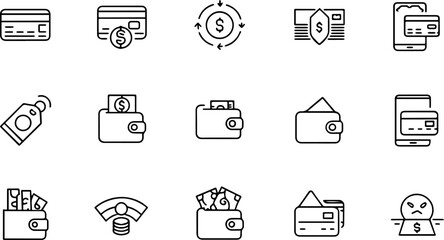 credit card set of web icons in line style  a coll (1).eps