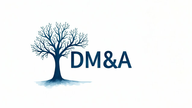 Photo Realistic Logo Design: DM&A Letters with a Binary Tree Concept for Algorithmic Data Management - Perfect for T-Shirt Designs and Stock Photos