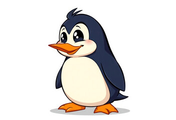 Obraz premium Adorable Penguin Illustration, Cute Antarctic Bird Drawing