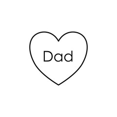 Minimalist heart outline illustration with the word 