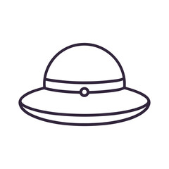 Safari Hat Man Shadow Flat Illustration in Minimal Style

