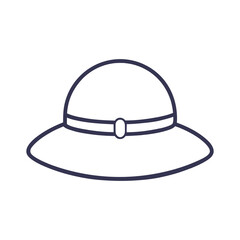 Safari Hat Man Shadow Flat Illustration in Minimal Style

