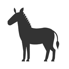 Zebra Flat Illustration in Minimal Style with Simple Shadow