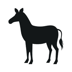 Zebra Flat Illustration in Minimal Style with Simple Shadow