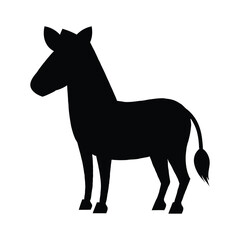 Zebra Flat Illustration in Minimal Style with Simple Shadow