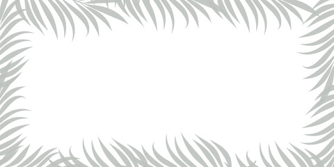 Elegant tropical palm leaf border frame in minimal grayscale design. Perfect for invitations, posters, greeting cards, or social media templates. Clean and modern botanical decoration.