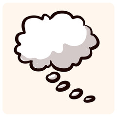 Hand Drawn Thought Bubble Vector Icon