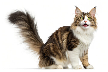 Obraz premium Norwegian forest cat 5 months old isolated on transparent background