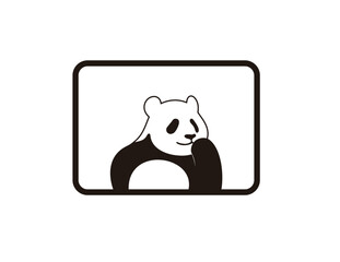 Cute Panda bear Logo design vector template.  Funny Lazy Logo Panda animal Logotype concept icon.