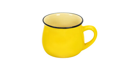 Yellow Cup Isolated on Transparent Background. PNG File