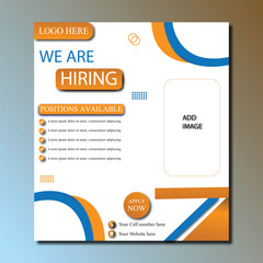 We Are Hiring  social media poster design vector templates