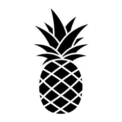 Silhouette Pineapple Tropical Fruit symbol or logo simple line and shape style. symbol of food, sweet, exotic and summer, vitamin, healthy. Modern vector icon design illustration.