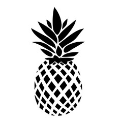 Obraz premium Silhouette Pineapple Tropical Fruit symbol or logo simple line and shape style. symbol of food, sweet, exotic and summer, vitamin, healthy. Modern vector icon design illustration.