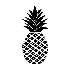 Obraz premium Silhouette Pineapple Tropical Fruit symbol or logo simple line and shape style. symbol of food, sweet, exotic and summer, vitamin, healthy. Modern vector icon design illustration.