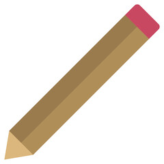 Pencil Icon, Flat Design Icon Symbol, Education School Icon.