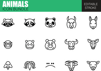 Obraz premium set of different icons of animals
