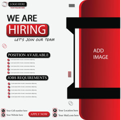 We Are Hiring  social media poster design vector templates