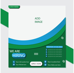 We Are Hiring  social media poster design vector templates
