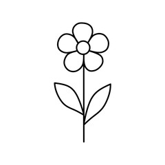 Flower line vector illustration