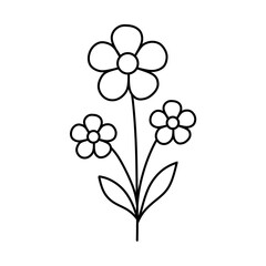 Flower line vector illustration