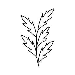 Leaf line vector illustration