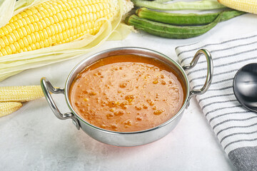 Vegan cuisine - hot tomato soup