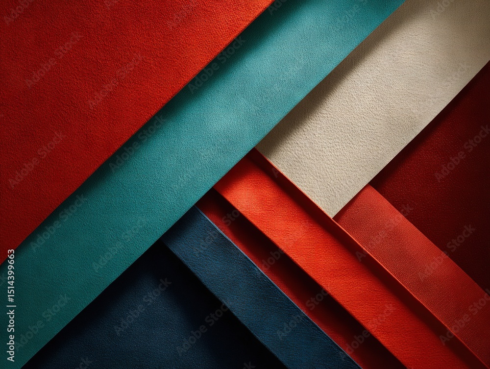 Poster abstract flag color layers in fabric form—minimalist composition with angled view and symbolic essen
