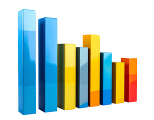  Colorful KPI Performance Bar Graph Showing Target Achievement, isolated on a transparent background