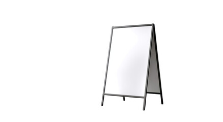 A-frame sidewalk sign with a blank white panel