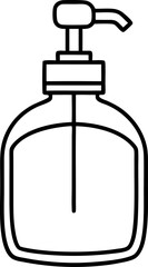 H Sanitizer Bottle Line Art Vector Illustration