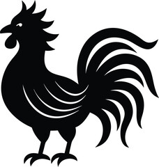 Sharp rooster head silhouette design ideal for farm