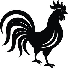 Clean and sharp rooster head silhouette icon for modern farm branding