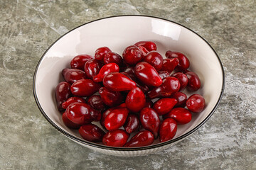 Ripe sweet juicy digberry cornel