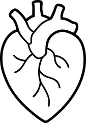 Human Heart Icon Line Art Vector Illustration 