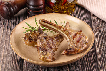 Delicous Grilled square rib of lamb