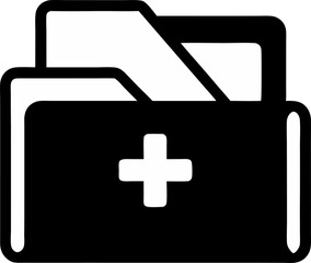 Medical Chart Folder Silhouette Vector Illustration