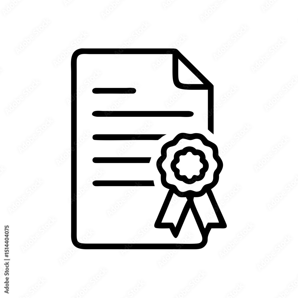 Aufkleber document with award laurel icon on transparent background for web and graphic design