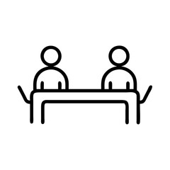 Conference table icon on transparent background for web and graphic design