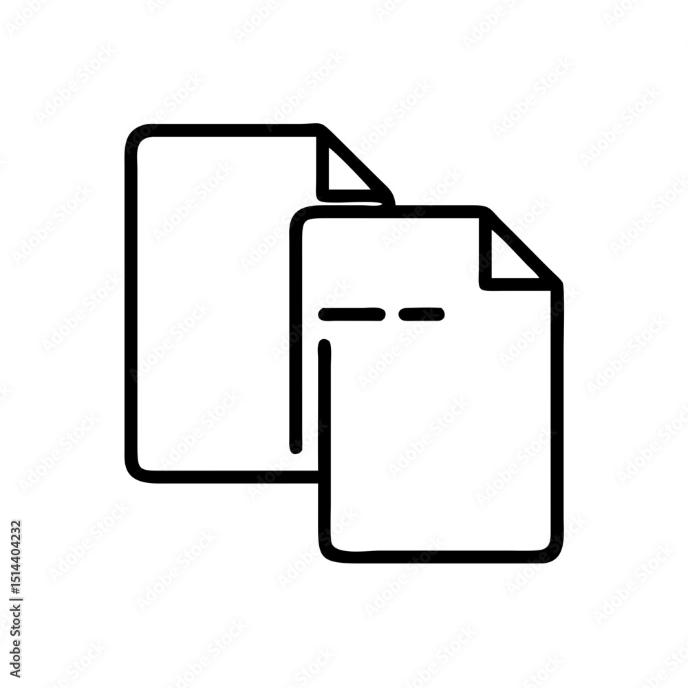 Aufkleber double page document icon on transparent background for web and graphic design