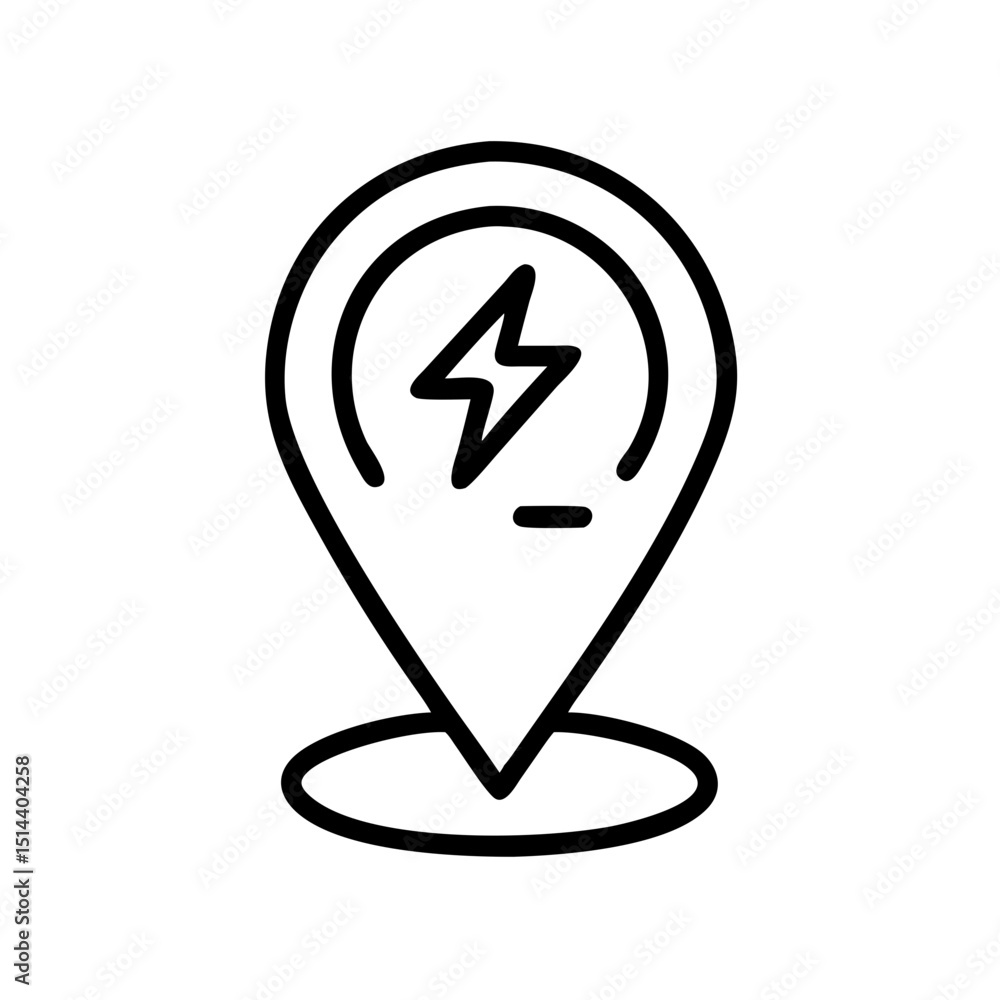 Aufkleber ev location pin icon on transparent background for web and graphic design